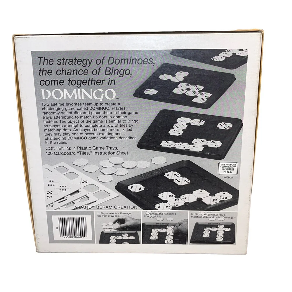 80’s Vintage Domingo Board Game Whitman Dominoes‎ Bingo 1-4 Players Complete EUC